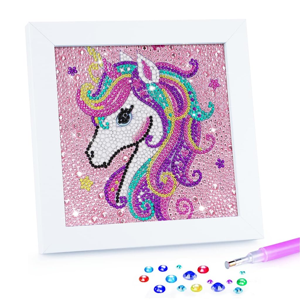 PATPAT DIY 5D Diamond Art Kit for Kids Diamond Painting for Kids Unicorn Diamond Painting Kit with Frame & Tool Art Craft DIY Desk Decoration for Kids 5-12 Years Old, Arts and Crafts for Kids PATPAT DIY 5D Diamond Art Kit for Kids Diamond Painting for Kids Unicorn Diamond Painting Kit with Frame & Tool Art Craft DIY Desk Decoration for Kids 5-12 Years Old, Arts and Crafts for Kids